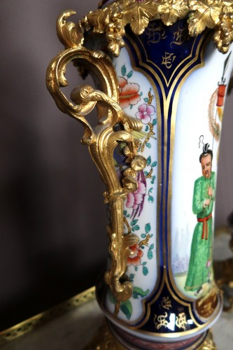 Paire de lampes en porcelaine et bronze doré - Napoléon III
