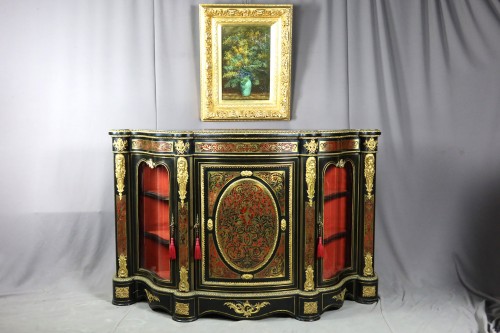 Buffet en marqueterie Boulle époque Napoléon III - Mobilier Style Napoléon III