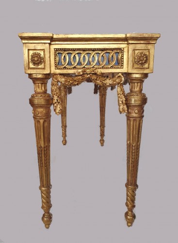 Console en bois doré - Italie XVIIIe siècle - Philippe Delpierre