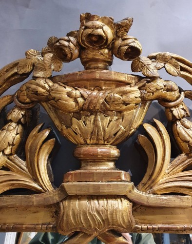 Neo classical gilted wood mirror - Louis XVI period - Mirrors, Trumeau Style Louis XVI