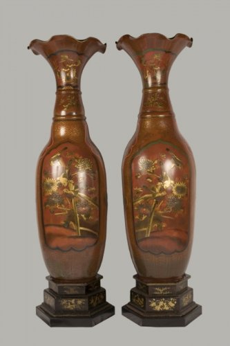 Paire de grands vases dits "Vases de palais" - Arts d