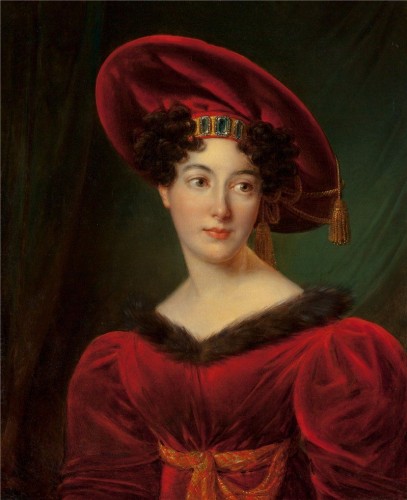 Antiquités -  Portrait d'une aristocrate - Signé Kinson vers 1825