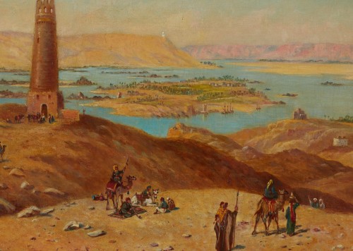 Paintings & Drawings  - View of the Nile - English school circa 1880, signed HP 