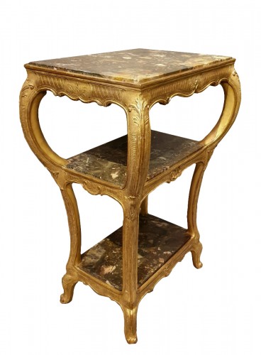 Table de salon à trois plateaux en marbre - Epoque Louis XV