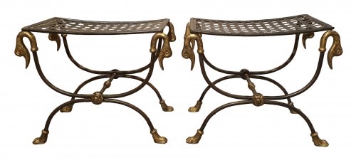 Pair of steel stools