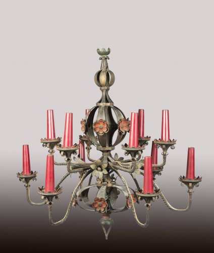 Wrought iron chandelier - Spain XVIIIth century - Lighting Style 