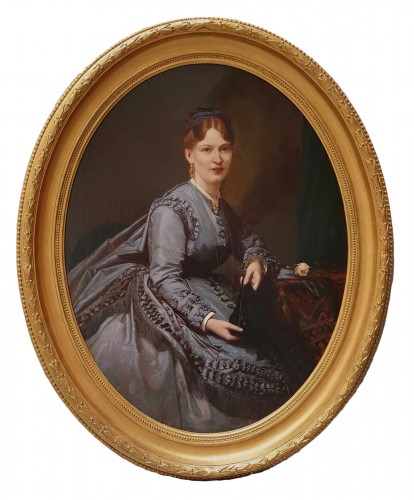 Portrait of a woman in a ball gown - around 1870