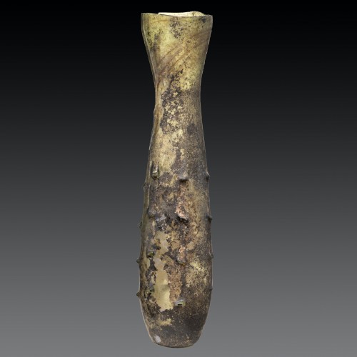 Gglass bottle in the form of a club, Roman period, 2nd-3rd century B.C. - Ancient Art Style 