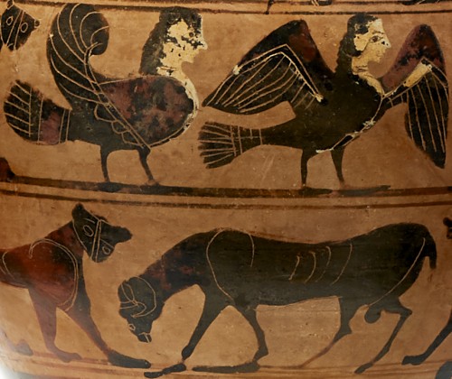 Amphore tyrrhénienne à figures noires, art grec, 565-560 avant J.-C. - Plektron Fine Arts