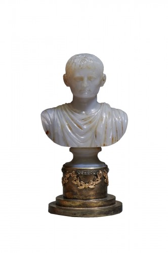Buste d'empereur en calcédoine, 18e-19e siècle