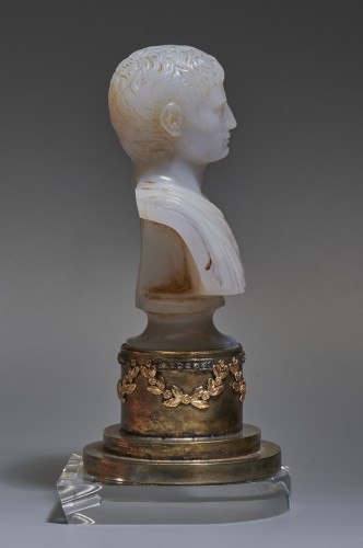 Objets de Curiosité  - Buste d'empereur en calcédoine, 18e-19e siècle