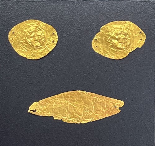Set of gold decorated eye- and mouth covers - Ancient Art Style 