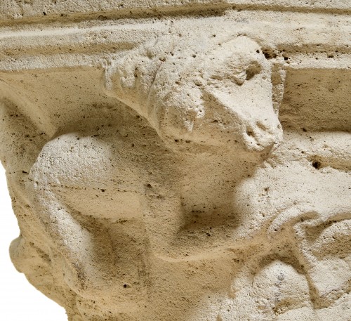 11th to 15th century - Large Gothic limestone capital