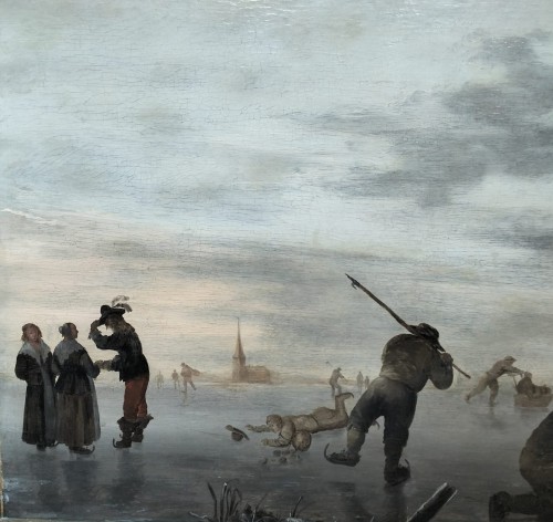 Tableaux et dessins Tableaux XVIIe siècle - Plaisirs d'Hiver, Abraham VAN CALRAET