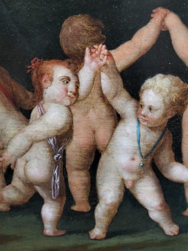 Danse des putti - Peinture flamande du XVIe siècle, entourage de Otto van Veen - Tableaux et dessins Style Renaissance