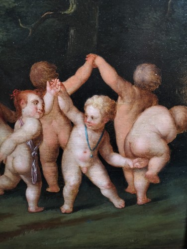 Danse des putti - Peinture flamande du XVIe siècle, entourage de Otto van Veen - Poisson et Associés