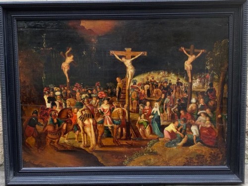 The Calvary attributed to Louis de Caullery, early XVIIth century - Paintings & Drawings Style Louis XIII