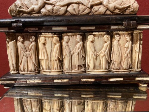 Coffret de mariage ,atelier des Embriachi, XVe siècle Venise - Poisson et Associés