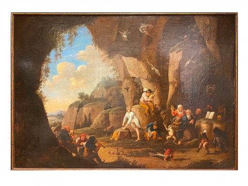 The temptation of Saint Anthony, Flemish school from the second half of the 17th century