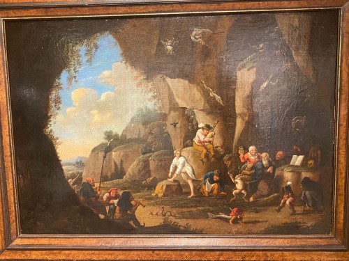 The temptation of Saint Anthony, Flemish school from the second half of the 17th century - Paintings & Drawings Style Louis XIV