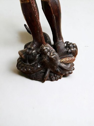 Art sacré, objets religieux  - Saint Georges terrassant le dragon. XVIe siècle