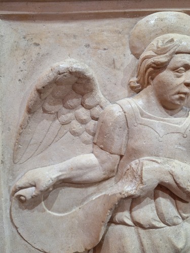 Sculpture Sculpture en pierre - L’Ange symbole de l’Evangeliste saint Matthieu, Italie centrale vers 1350