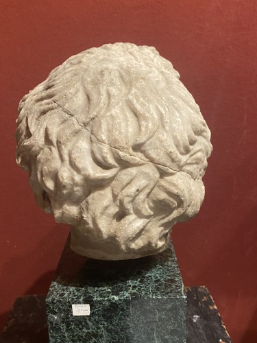 Sculpture Sculpture en Marbre - Tête de putto en marbre, Italie XVIIe siècle