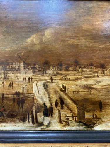 Winter landscape, Van der Neer, 17th century - Paintings & Drawings Style 