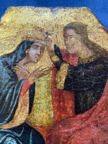 Couronnement de la vierge, école vénitienne du XIVe siècle - Art sacré, objets religieux Style 
