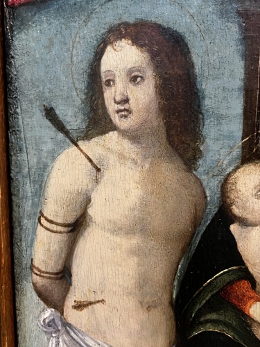Paintings & Drawings  - The Virgin and Child, Saint Roch et Saint Sebastian,Ferrara School, Italy