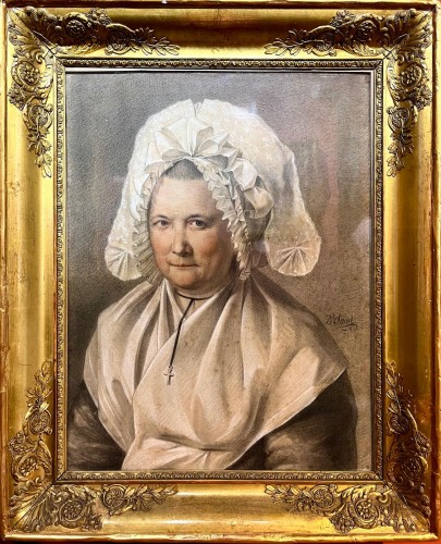 Portrait de femme par D.Saint, vers 1800