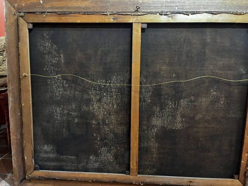 Tableaux et dessins Tableaux XVIIIe siècle - Nature morte, fleurs, fruits et sculptures, art napolitain vers 1700