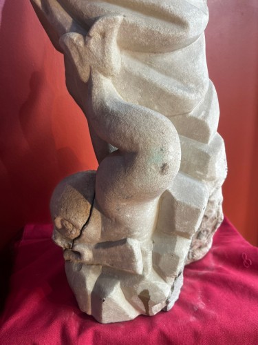 Sculpture Sculpture en Marbre - Neptune XVIIe siècle