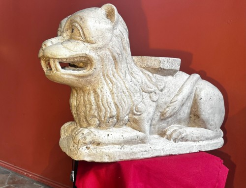 Lion stylophore - Italie XIVe siècle - Moyen Âge