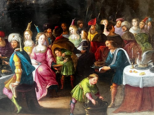 Frans Francken II et Atelier, le festin de Balthazar - Tableaux et dessins Style Louis XIII