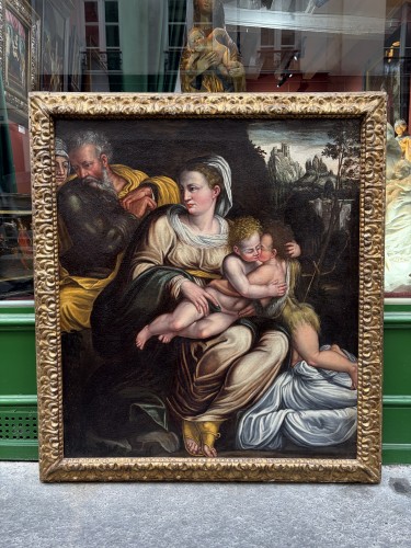 Sainte Famille, Italie XVIe siècle - Tableaux et dessins Style Renaissance