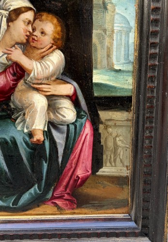 Vierge à l'Enfant avec saint Joseph, Italie XVIIe siècle - Poisson et Associés