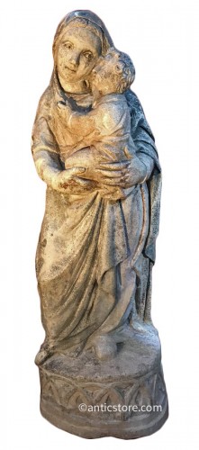 Vierge à L'enfant - Maternité en pierre calcaire,Italie du nord vers 1520