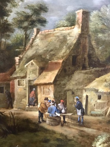 Scène paysanne - Flandres XVIIe siècle - Atelier de D. Teniers I - 
