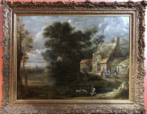 Antiquités - Scène paysanne - Flandres XVIIe siècle - Atelier de D. Teniers I