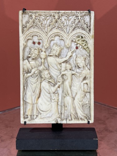 Feuillet à écrire représentant l'Adoration des Mages - Art sacré, objets religieux Style Moyen Âge