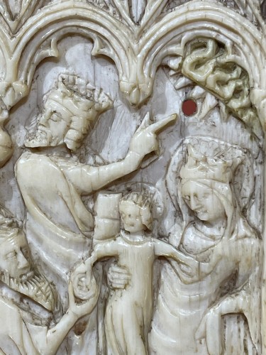 XIe au XVe siècle - Feuillet à écrire représentant l'Adoration des Mages