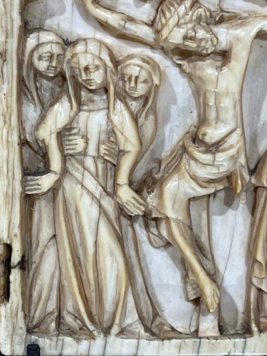 Art sacré, objets religieux  - Feuillet droite de diptyque - La Crucifixion, Epoque gothique