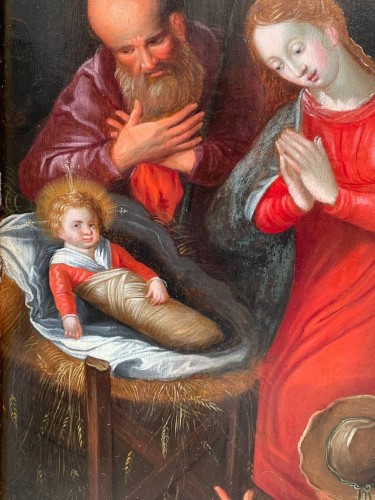 Adoration of the shepherds, Flanders 17th century - Paintings & Drawings Style Louis XIV
