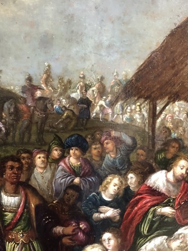 Tableaux et dessins  - Présentation aux mages, école flamande du XVIIe siècle