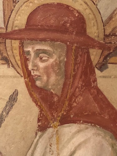 Art sacré, objets religieux  - Saint Jérôme, Fresque du Quattrocento - Italie du nord milieu du XVe siècle