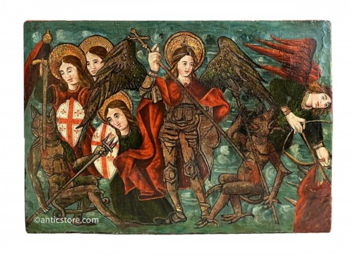 Saint Michael and the archangels fighting the demons