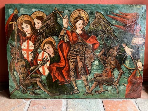 Saint Michael and the archangels fighting the demons - Paintings & Drawings Style Renaissance