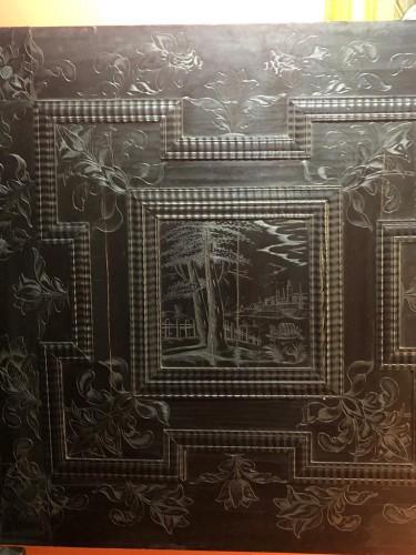 17th century Ebony cabinet with mythological decoration  - Louis XIII