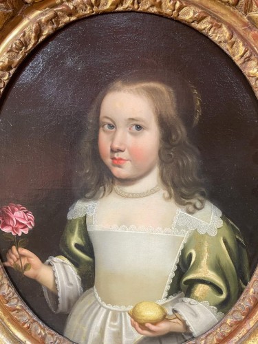 Portrait of a young girl, 17th century - Paintings & Drawings Style Louis XIII